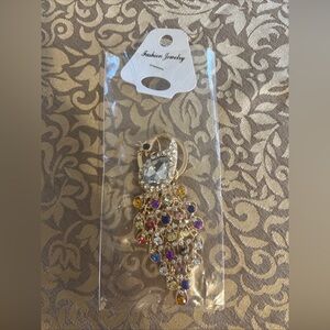 Beautiful Peacock Keychain Rhinestones Gorgeous Colors  Purse Charm
